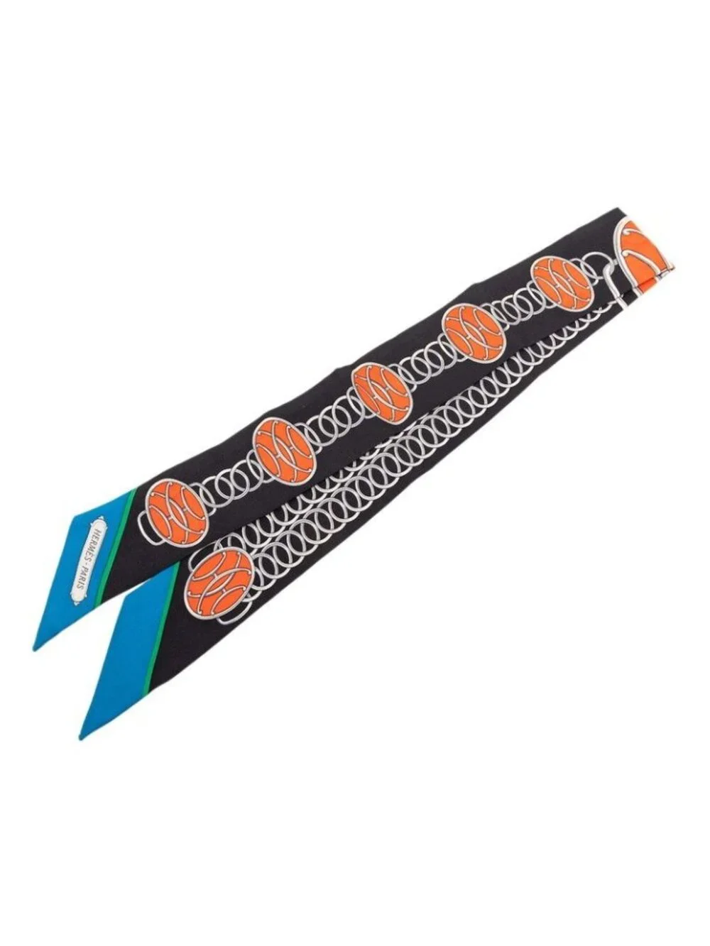 Hermes Twilly Lift Profile Scarf Black Multicolor Silk - Picture 1 of 5